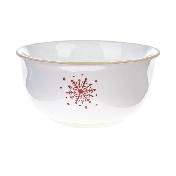 Biała ceramiczna miska ze świątecznym motywem ø 14 cm – Dakls
