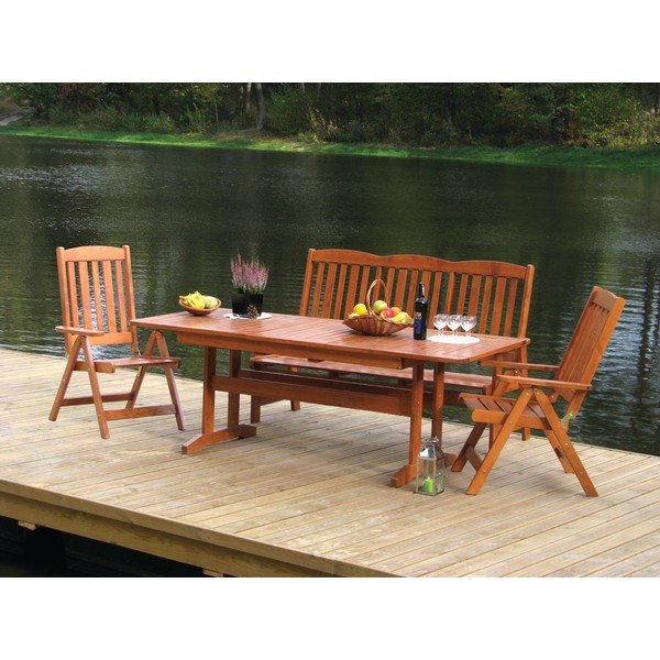 Stół ogrodowy z litego drewna sosnowego 90x160 cm Luisa – Rojaplast-image-1