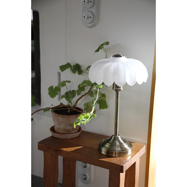 Kremowa/w kolorze mosiądzu lampa stołowa (wysokość 43 cm) Kurage – Markslöjd-image-1