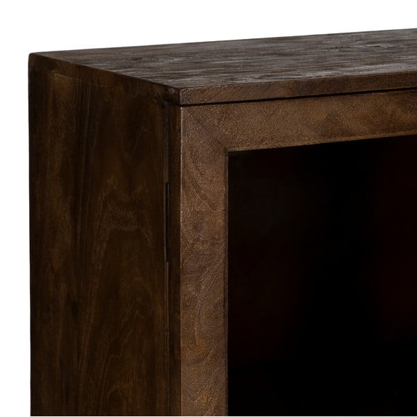 Brązowa witryna z litego drewna mango 80x140x40 cm Ravi – Ixia-image-4