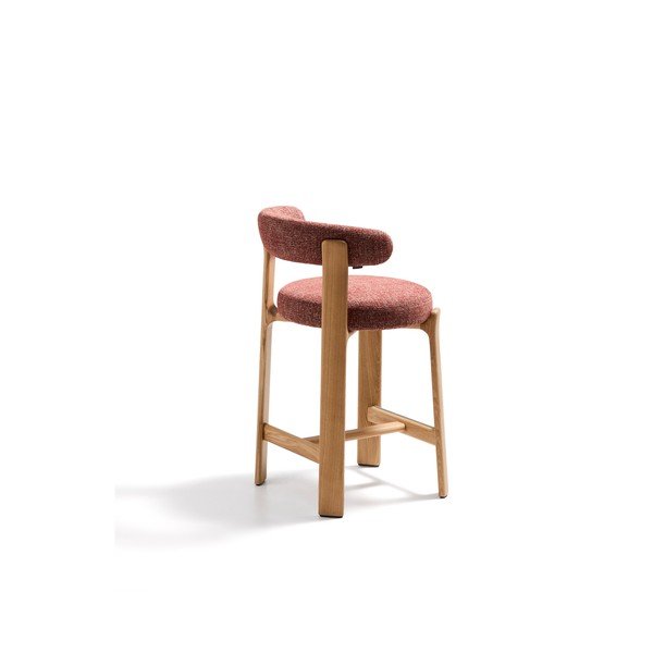 Hoker z litego drewna jesionowego w ceglasto-naturalnym (wysokość siedziska 65 cm) Granite – Kave Home-image-4