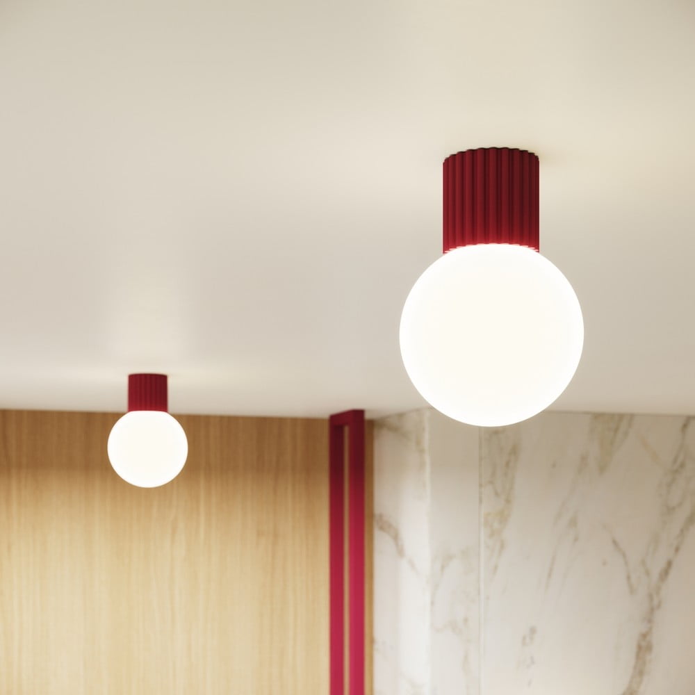 Bordowa lampa sufitowa ze szklanym kloszem ø 12 cm Orbital – Sollux (zdjęcie 7)