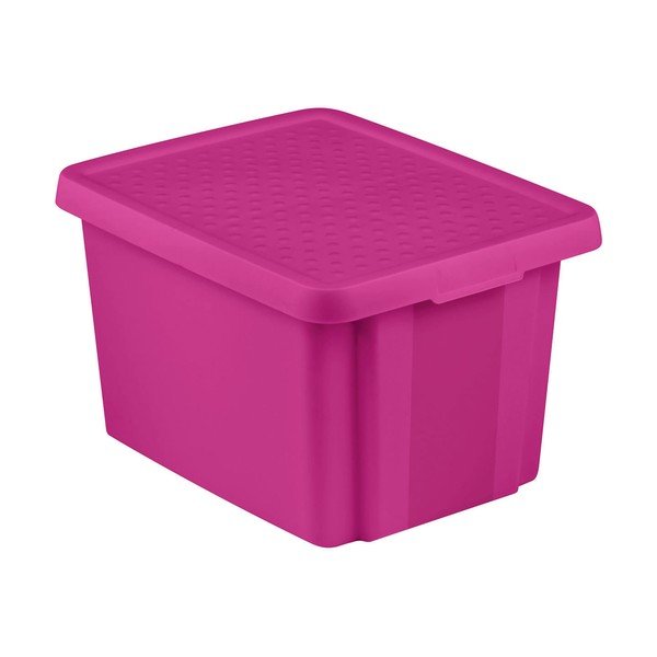 Fioletowy pojemnik do przechowywania z pokrywą Curver Essentials, 26 l