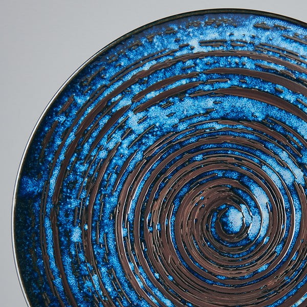 Niebieski talerz ceramiczny MIJ Copper Swirl, ø 29 cm-image-2