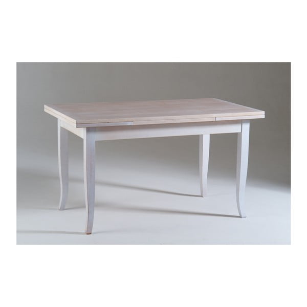 Biały stół rozkładany z drewna Castagnetti Justine, 140 x 80 cm