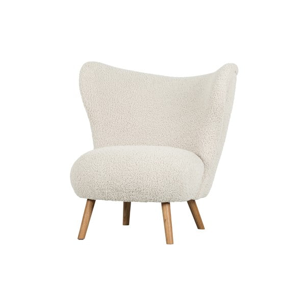 Kremowy fotel z materiału bouclé Bouclé Celine – WOOOD