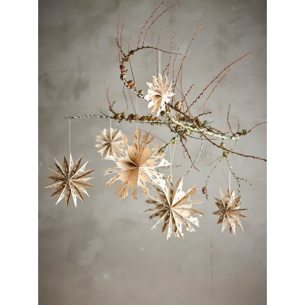 Papierowe wiszące dekoracje świąteczne 6 szt. Star – Bloomingville-image-1