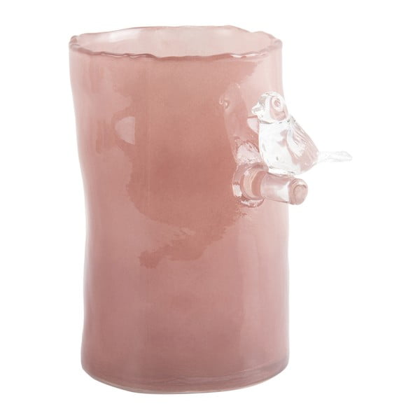 Różowy szklany wazon (wysokość 15 cm) Bird On Branch – PT LIVING-image-2