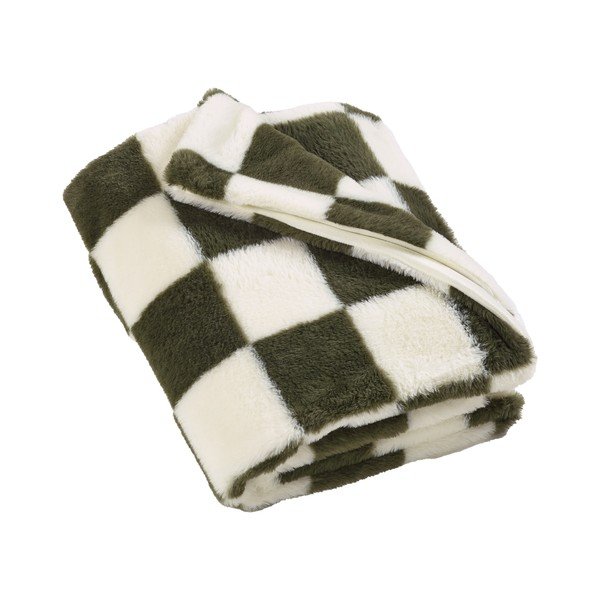 Biały/zielony koc 130x170 cm Cosy Soft Checkerboard – Catherine Lansfield