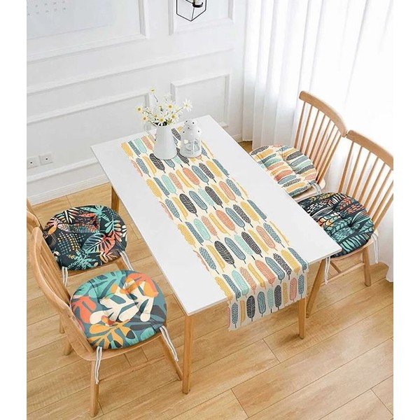 Zestaw poduszek na krzesła i bieżnika 5 szt. Long Leaves – Mila Home-image-1