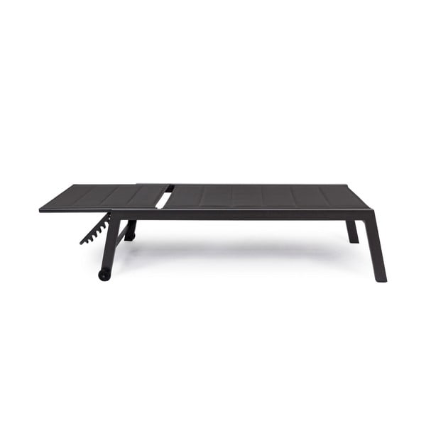 Antracytowy metalowy leżak ogrodowy Hilde   – Bizzotto-image-2