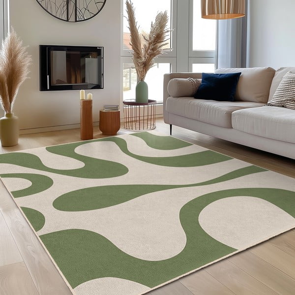 Zielony dywan odpowiedni do prania 80x150 cm Matcha Latte – Mila Home-image-3