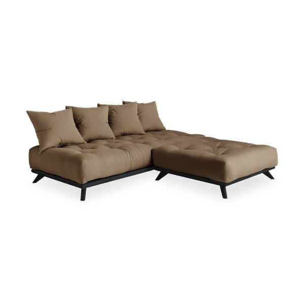 Sofa z brązowym obiciem Karup Design Senza Black/Mocca-image-3