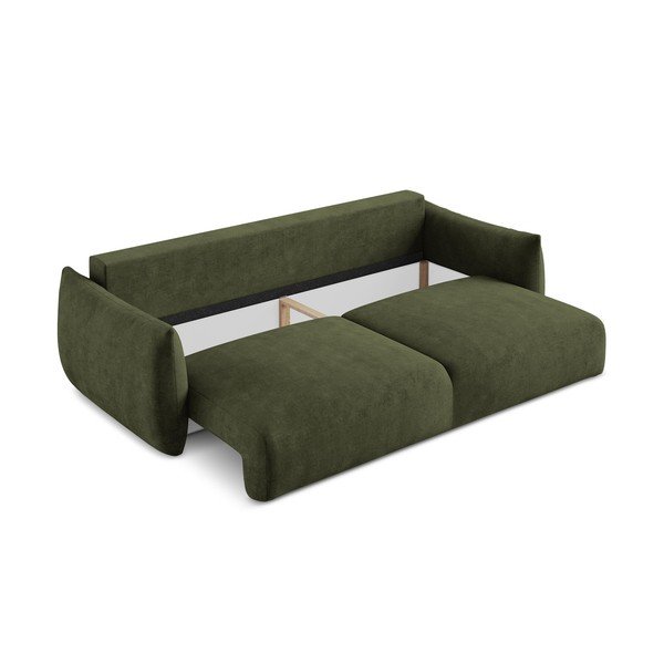 Zielona rozkładana sofa z tkaniny szenilowej 230 cm Leila – Makamii-image-4