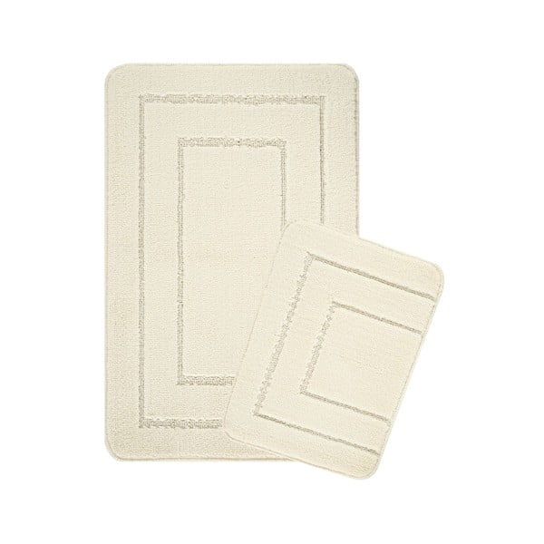 Kremowe dywaniki łazienkowe zestaw 2 szt. 50x80 cm Cerceve – Foutastic