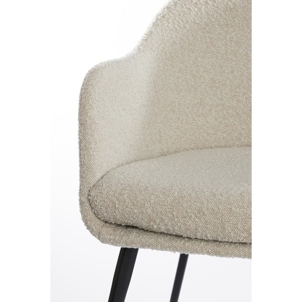 Kremowy tapicerowany fotel jadalniany z podłokietnikami Leone – Light & Living-image-3