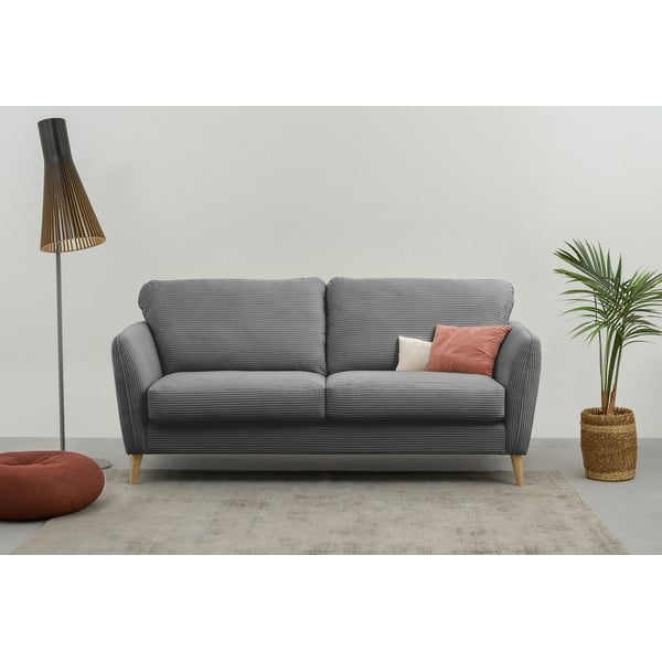 Ciemnoszara sztruksowa sofa 170 cm Paris – Scandic-image-1
