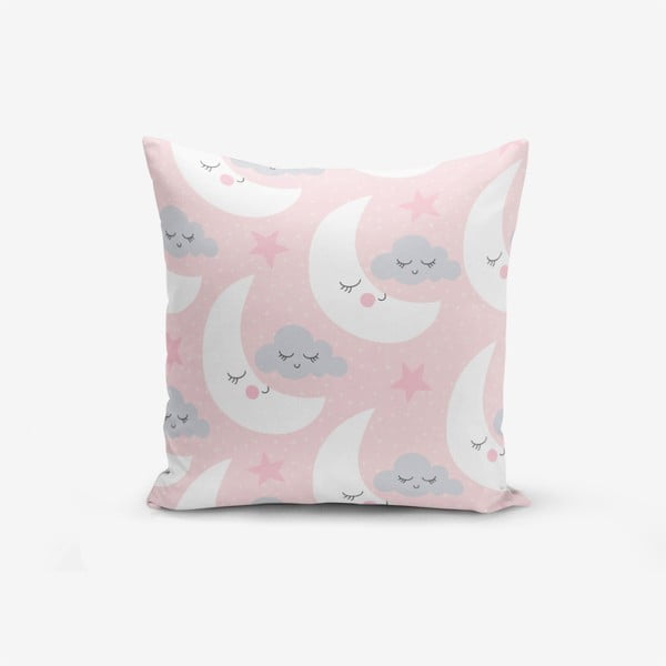 Poszewka na poduszkę z domieszką bawełny Minimalist Cushion Covers With Points Moon And Cloud, 45x45 cm