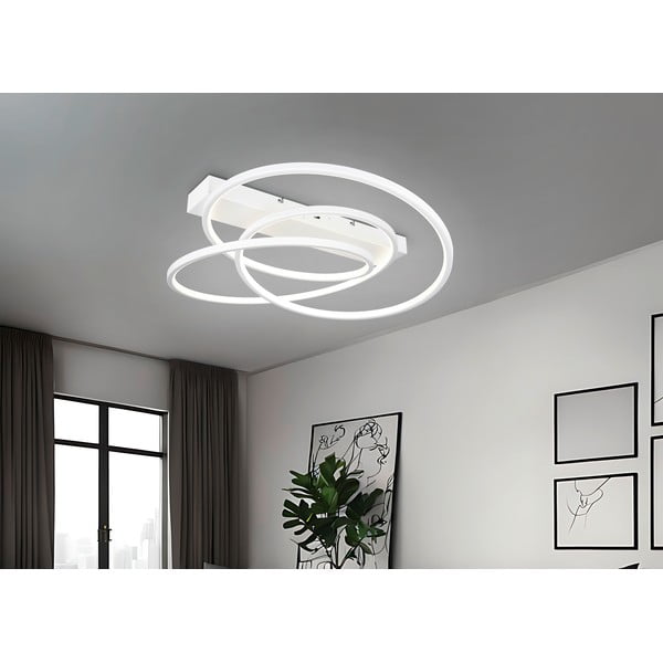 Biała lampa sufitowa LED ze ściemniaczem 49x64 cm Darvin – Trio-image-1