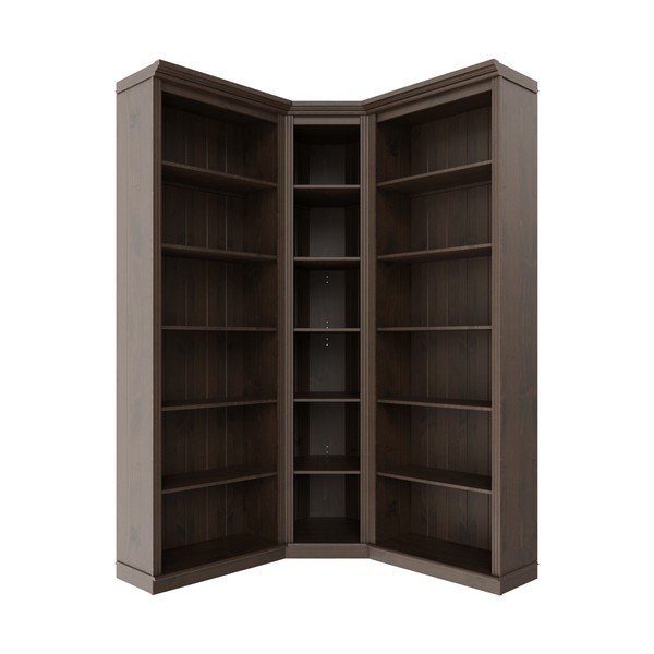 Ciemnobrązowy regał z litego drewna sosnowego 85x219x56 cm Anita – Støraa-image-4