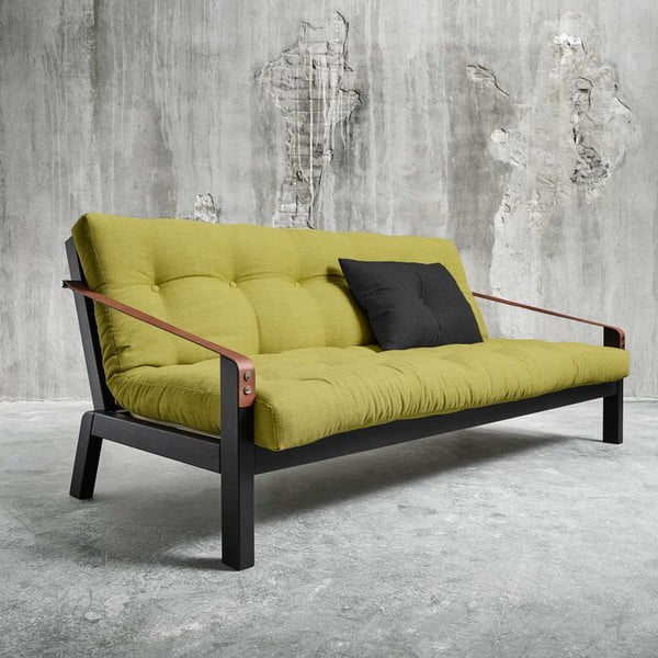 Sofa rozkładana Karup Poetry Black/Avocado Green/Dark Grey
