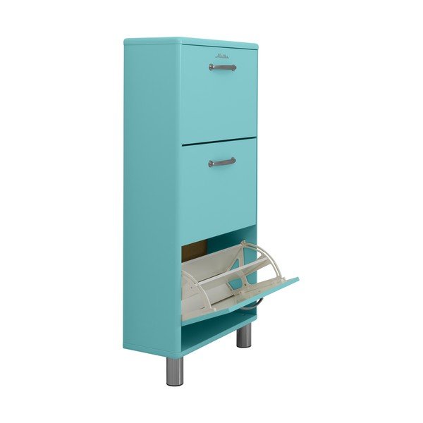 Turkusowa szafka na buty z uchylnymi drzwiczkami Malibu – Tenzo-image-4
