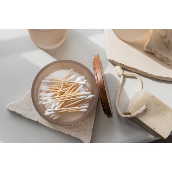 Beżowy szklany organizer łazienkowy na waciki Modest – Mette Ditmer Denmark-image-3