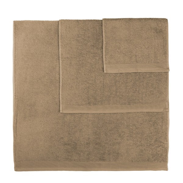 Komplet 3 brązowych ręczników Artex Delta