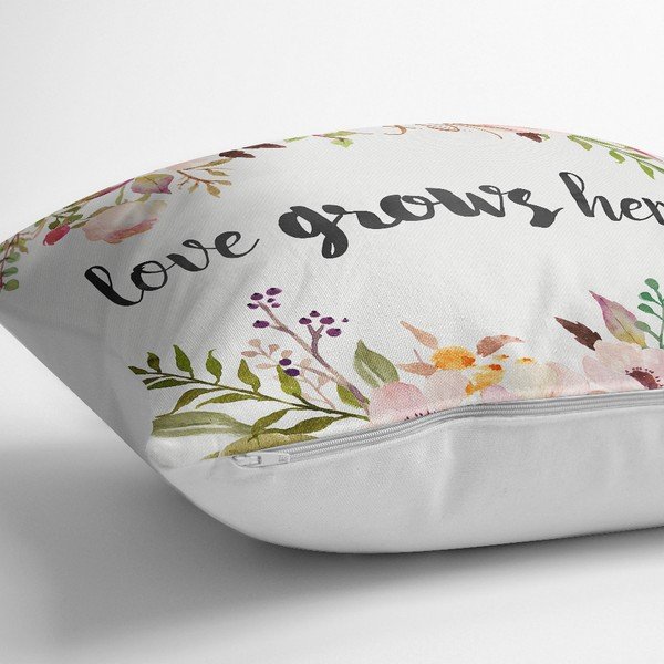 Poszewka na poduszkę z domieszką bawełny Minimalist Cushion Covers Love Grows Here, 45x45 cm-image-1