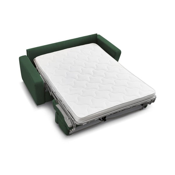 Ciemnozielona sztruksowa rozkładana sofa 195 cm Monaco – Bobochic Paris-image-4