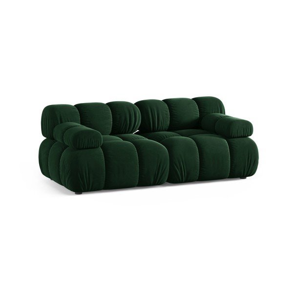 Ciemnozielona aksamitna sofa modułowa 188 cm – Micadoni -image-1