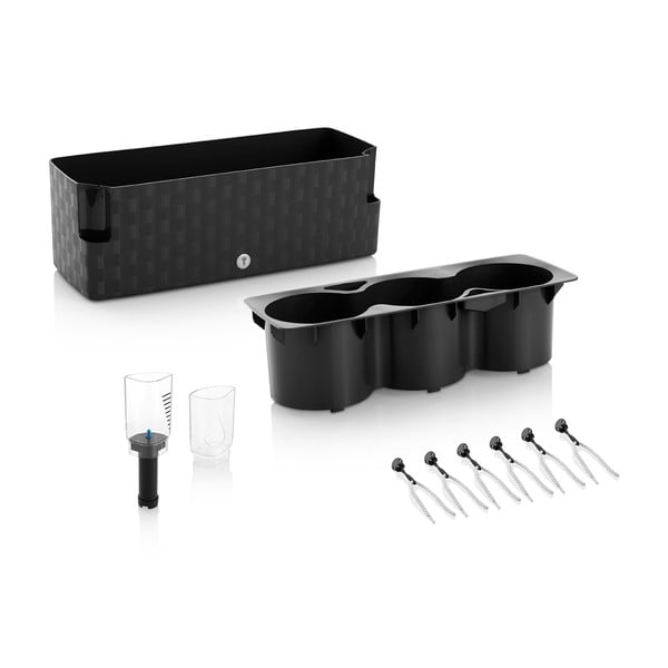 Bazyliowozielona doniczka samonawadniająca Flower Lover Cobble Trio, 40x14 cm-image-3