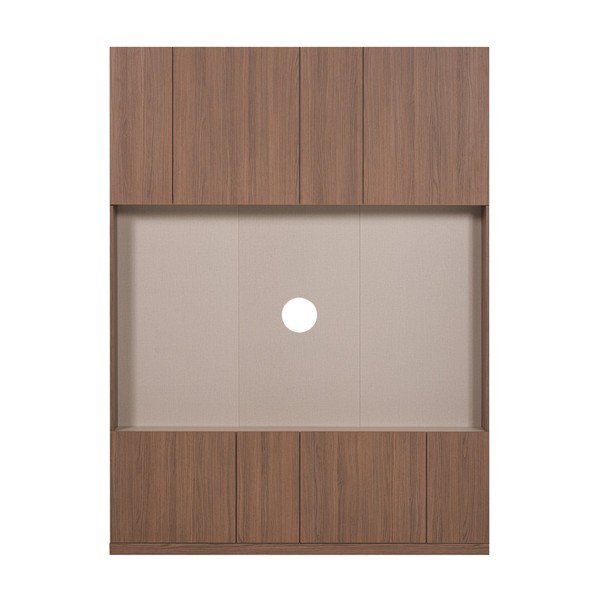 Modułowa szafka pod TV w ciemnym naturalnym kolorze 160x215 cm Build – WOOOD
