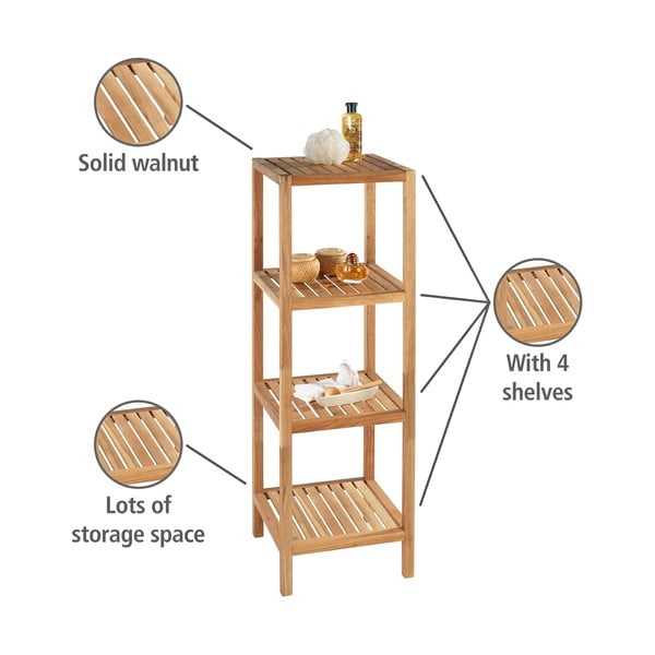 Regał łazienkowy z litego drewna orzechowego 36x112 cm Norway – Wenko-image-4