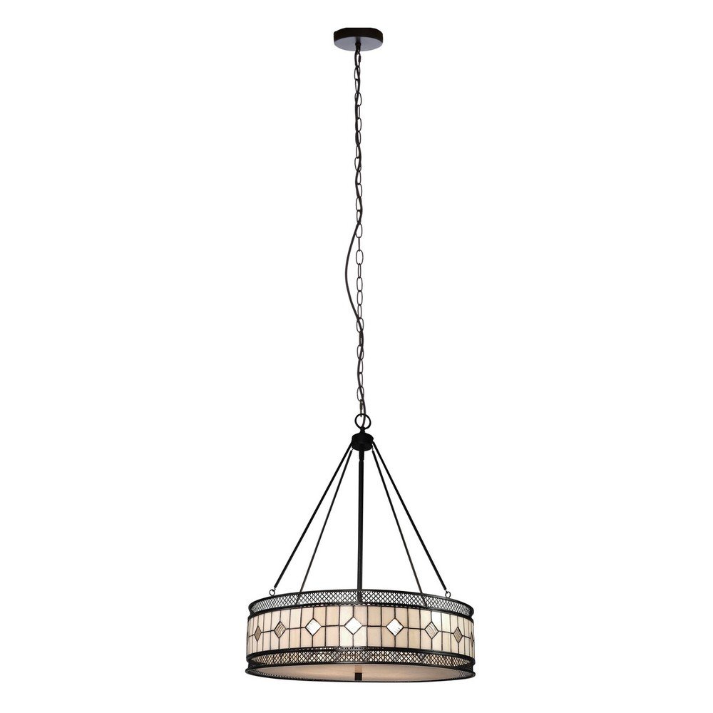 Metalowa lampa wisząca ze szklanym kloszem ø 60 cm Waldorf – Premier Housewares