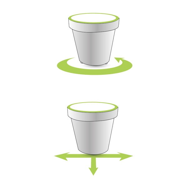 Szaro-biała doniczka Gardenico Metro Twist, ø 29,5 cm-image-1