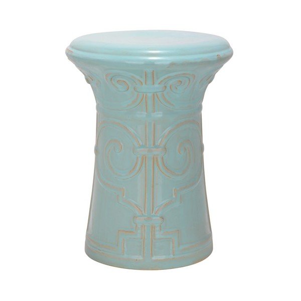 Granatowy stolik ceramiczny odpowiedni na zewnątrz Safavieh Imperial, ø 30 cm