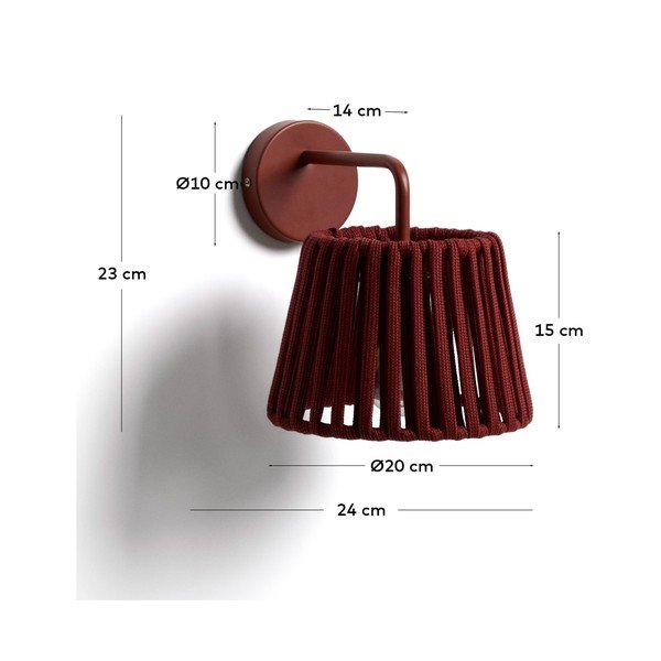 Lampa zewnętrzna ścienna LED solarna (wysokość 23 cm) Aldet – Kave Home-image-4