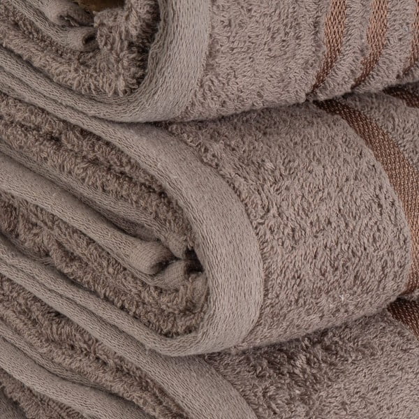 Brązowy bawełniany ręcznik kąpielowy frotte 70x140 cm Simple – Casa Selección-image-3