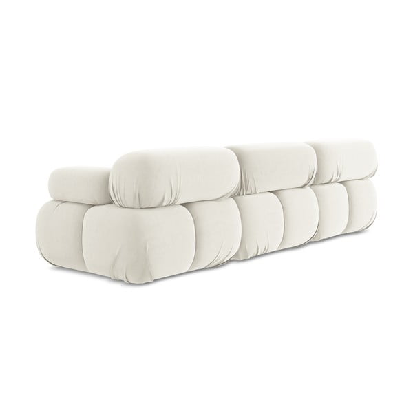 Biała aksamitna sofa modułowa 285 cm Lokua – Makamii-image-4