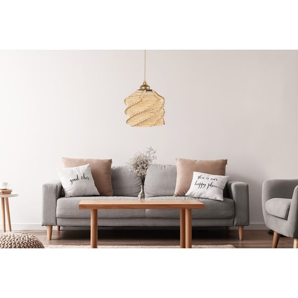 Jasnobrązowa lampa wisząca ø 20 cm – Opviq lights-image-1