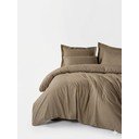 Brązowa pościel jednoosobowa z bawełny renforcé 140x200 cm Checkered – Mila Home Luxury