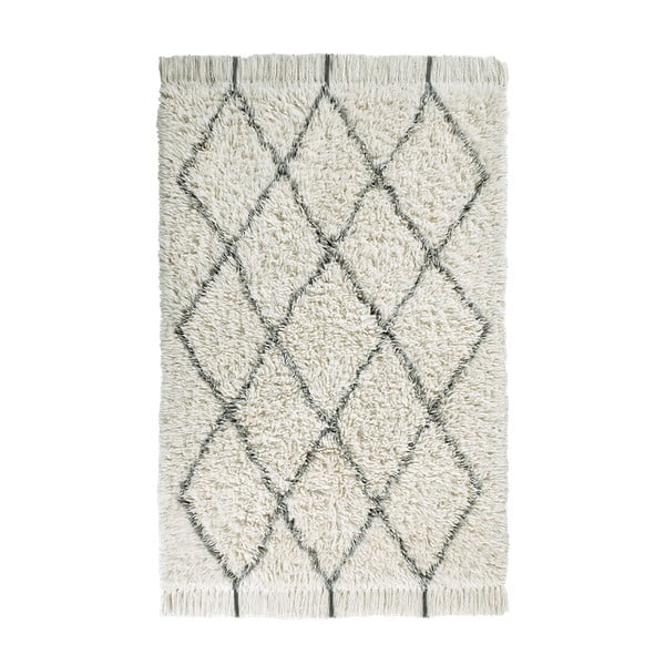 Kremowy wełniany dywan tkany ręcznie odpowiedni do prania 140x200 cm Berber Soul – Lorena Canals