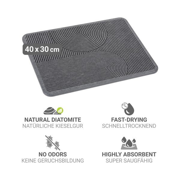 Szara podkładka do naczyń okrzemkowa (z diatomitu) 40x30 cm Damon – Wenko-image-3