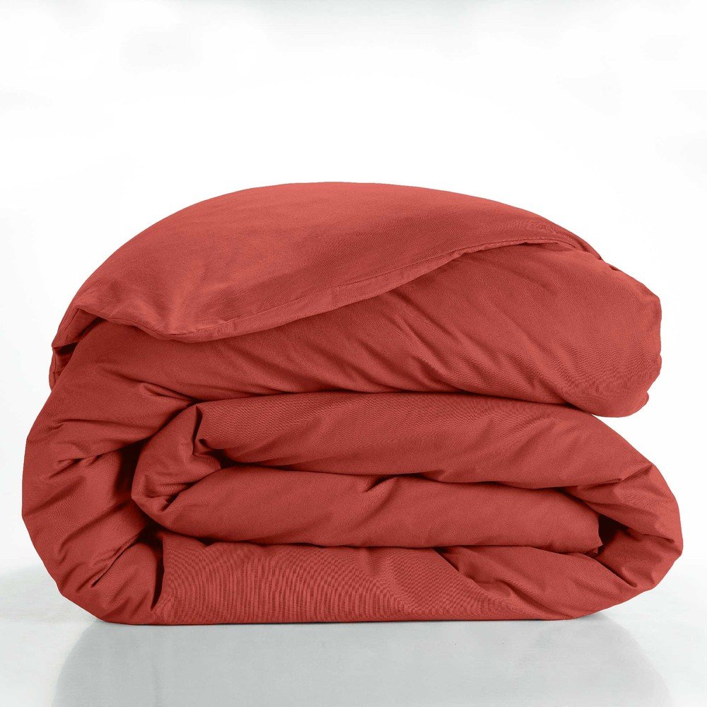 Ceglasta bawełniana poszwa na kołdrę dwuosobowa 240x220 cm Lina – douceur d'intérieur