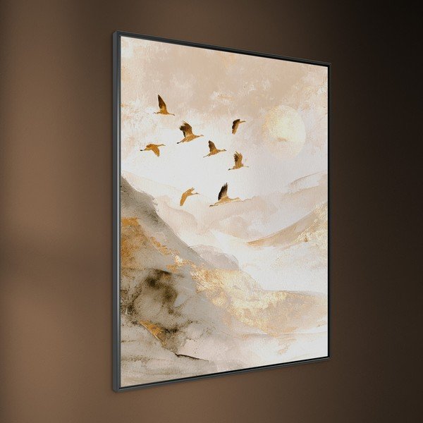 Obraz drukowany z ramą w zestawie 60x80 cm Golden Peaks II – Styler-image-3