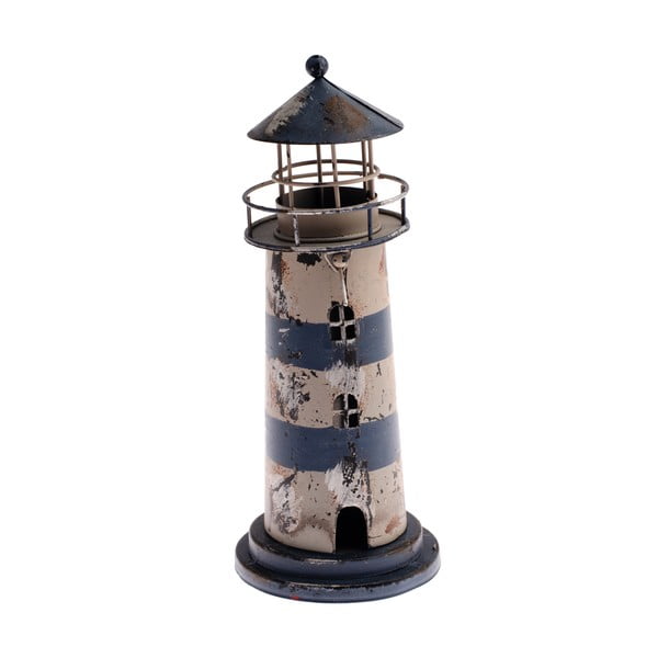 Niebieski świecznik Dakls Lighthouse, wys. 23 cm