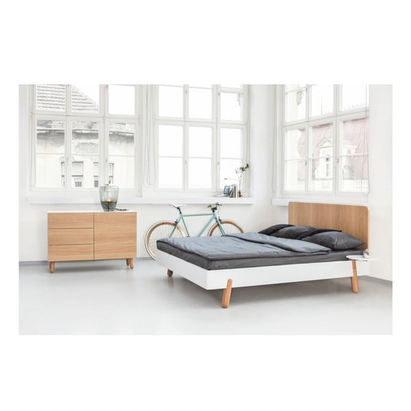 Łóżko Jitona Mamma z drewnianym zagłówkiem, 160x200 cm-image-2