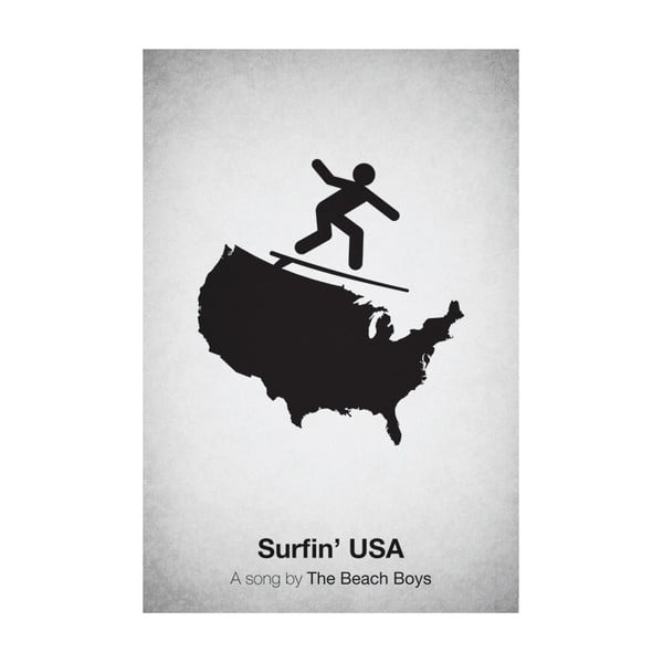 Plakat Surfin' USA, 29,7x42 cm, limitowana edycja