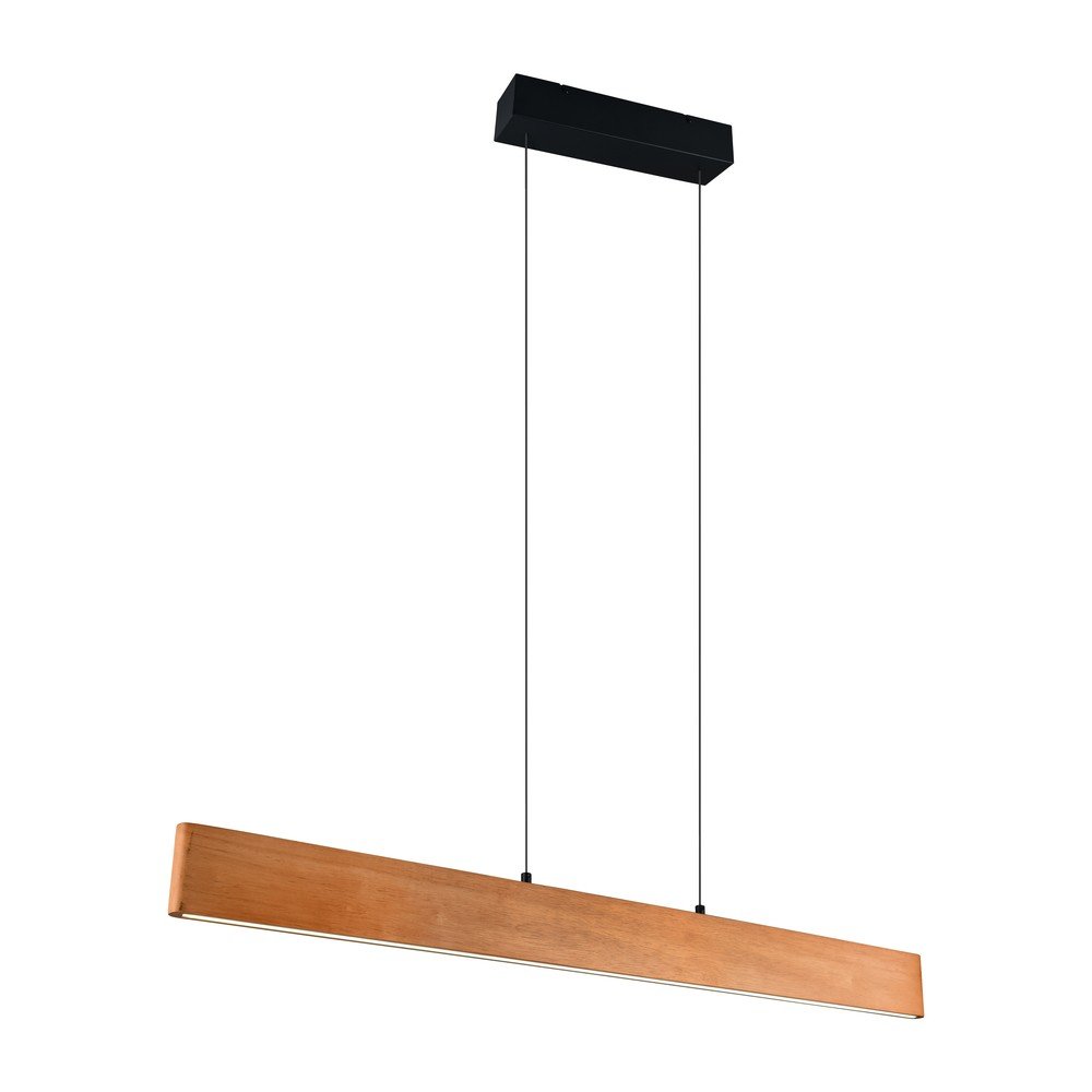 Lampa wisząca LED w naturalnym kolorze z drewnianym kloszem Edgewood – Trio (zdjęcie 4)